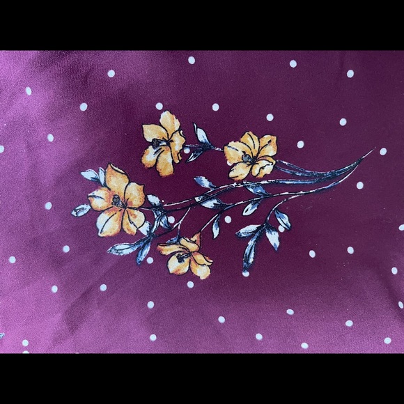 Burgundy blouse with yellow flowers - Picture 8 of 9